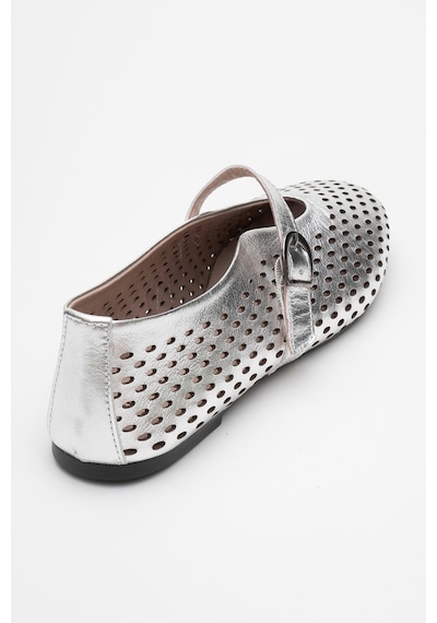 Luvishoes Luvi Shoes Arian Gümüş Hakiki Deri Delikli Kadın Babet Ayakkabı Gümüş