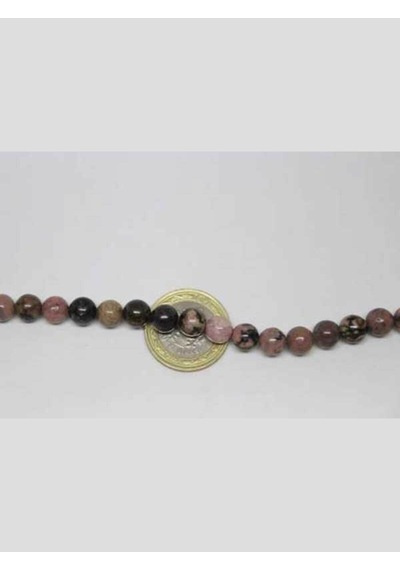 Çeyrek Dizi 9cm Uzunluğundadır Rodonit Taşı Çeyrek Dizi 8mm Çok Renkli