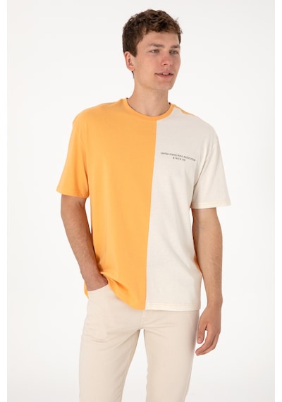 U.S. Polo Assn. Erkek Comfort Fit Bisiklet Yaka Turuncu Tişört 50306903-VR202