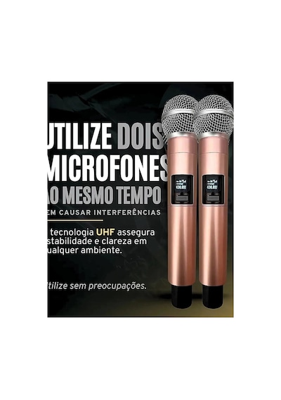 Profesyonel Çiftli Kablosuz Mikrofon Seti Karaoke Şarj Edilebilir 50 Metre Mesafe Rose Najmaddin