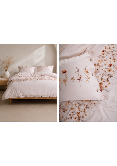 Kapreo Home İris Lux Seri Çift Kişilik Naturel Premium Nevresim Takımı Çok Renkli