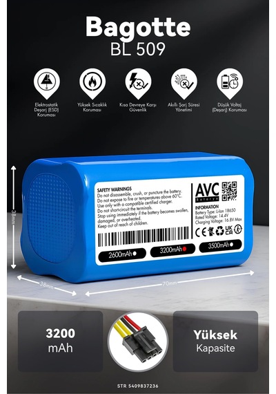 Bagotte Bl509 3200mah Robot Süpürge Bataryası M.ö