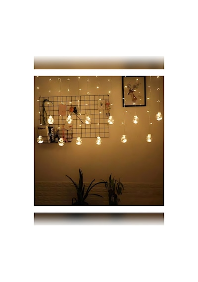 Top Led Dekoratif Saçaklı Perde Işık 8 Fonksiyonlu Fişli Günışığı Ampul Led Aydınlatma Gün Işığı