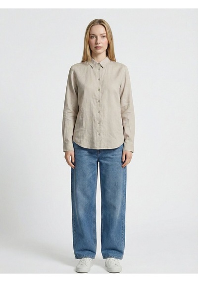 Regular Fit Kadın Gömlek U.kol Light Beige