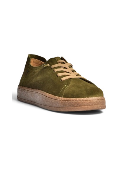 Fox Shoes V999060502 Haki Hakiki Deri Süet Kadın Spor Ayakkabı Sneakers