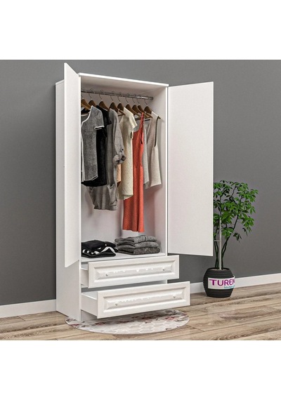 Country 2 Kapılı Gardırop Mdf Siyah Country 2 Kapılı Gardırop Mdf Siyah