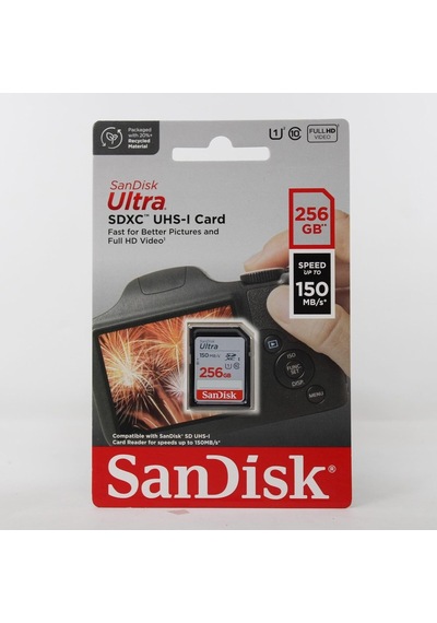 Sandisk 256 Gb Ultra Sdxc Bellek Kartı, 150 Mb/s'ye Kadar, A1 Uyg