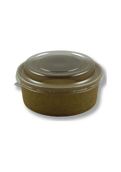 Kraft Karton Salata Kasesi Kapaklı 500cc 100 Adet