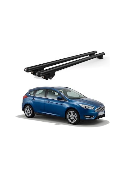 Kanca Ford Focus Kombi 2011-2018 Uyumlu Siyah Kilitli Ara Atkı 120cm Port Bagaj Tavan Barı