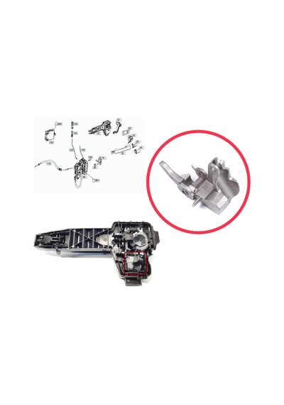 Ön Sağ Dış Kapı Kolu Destek Braketi Mercedes Vito W447 İçin Standart
