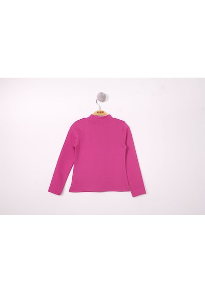 Toontoy Kız Çocuk Regular Fit Dik Yaka Nakış Baskılı Sweatshirt - Ribana Vıolet