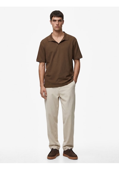 Koton Regular Fit Kısa Kollu Pamuklu Polo Yaka Tişört Kahverengi 6sam10393mk Kahve