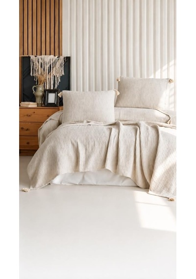 Şaheser Home Collection Yatak Örtüsü Çift Kişilik Bej Çok Renkli