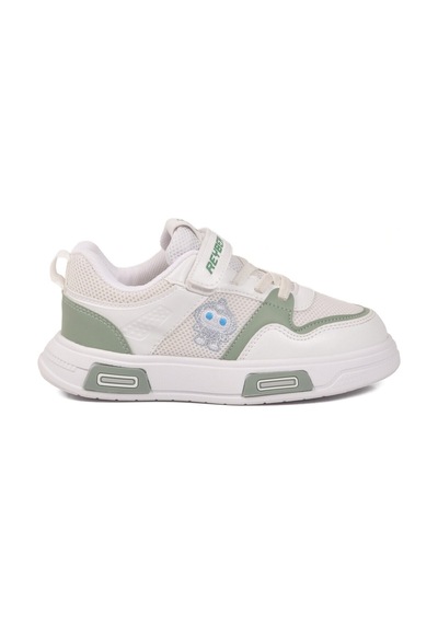 Reyber Beyaz Mint Yeşili Cırtlı Fileli Hafif Unisex Çocuk Spor Ayakkabı 026 F Beyaz-mint Yeşil