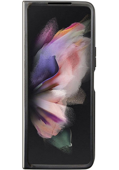 Galaxy Z Fold 5 Uyumlu Kılıf Guess Lisanslı Pu Deri Taşlı Üçgen Logo 4g Desenli Strass Siyah