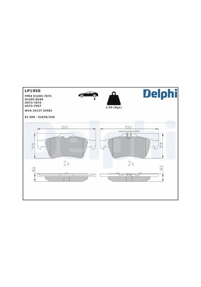 Volvo C30 D2 Arka Fren Balatasi 2011-2012 Delphı Lp1958