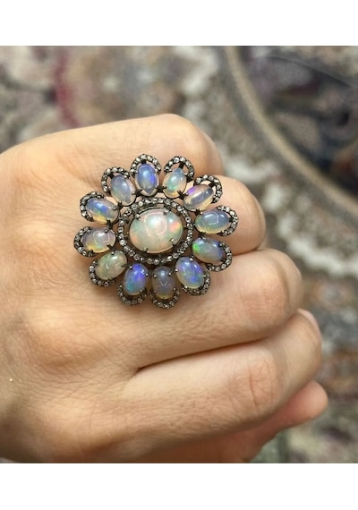 Opal Elmas Yüzük 065