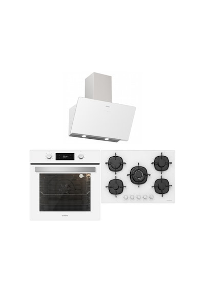 Silverline BO6504W01 - CS5364W01 - 3457 Soho 60 Beyaz Cam Ankastre Set