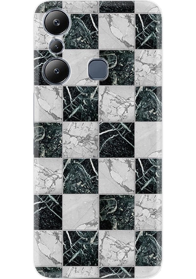 Infinix Hot 20i Kılıf Resimli Desenli Baskılı Silikon Checkers Marble 1370