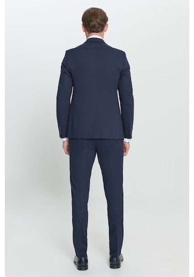 AC&Co / Altınyıldız Classics ERKEK LACI Ekstra Slim Fit Dar Kesim Kırlangıç Yaka Takım Elbise Lacivert