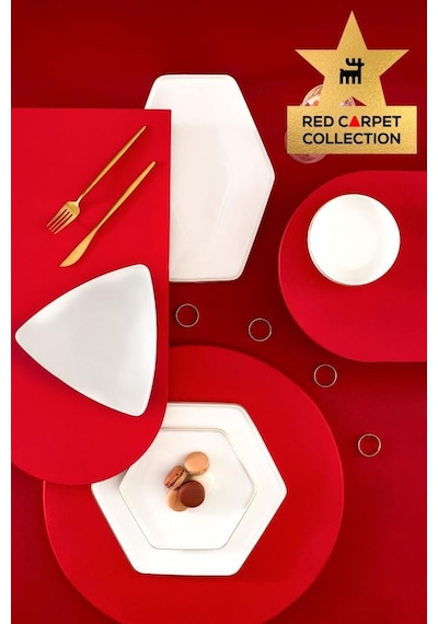 Karaca Red Carpet Collection Stream Bone Geo 59 Parça 12 Kişilik Yemek Takımı Gold Outlet