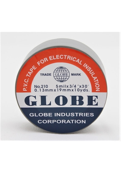 Globe Pvc Elektrik İzolasyon Bant "0.13x19x10yrds" Gri