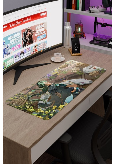 Baizhu Genshin Impact Anime Gacha V4 - 70x30 Xl Gaming Mouse Pad Fare Altlığı