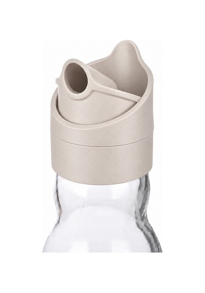 Water Fresh 700 Ml Çevrilebilir Kapaklı Cam Sürahi Başucu Ve Çalışma Masası Sürahisi Bej - 927537818