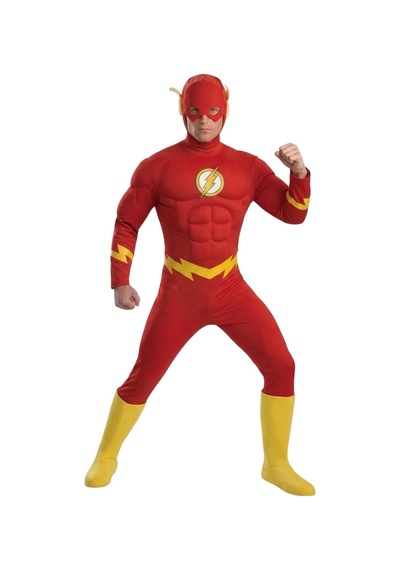 Flash Kostümü Kaslı Yetişkin Çok Renkli