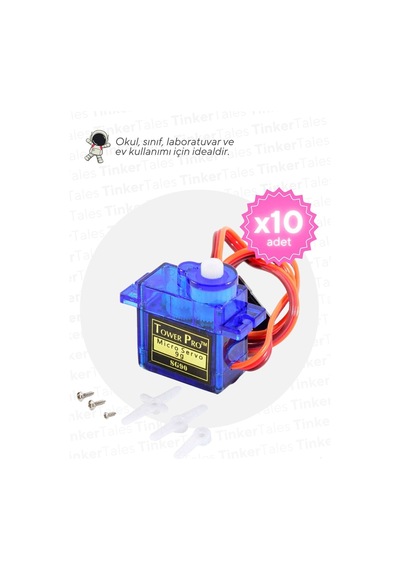 10'lu Paket Sg90 Servo Motor - Okul Ve Sınıflar İçin Meb Uyumlu Arduino Uyumlu