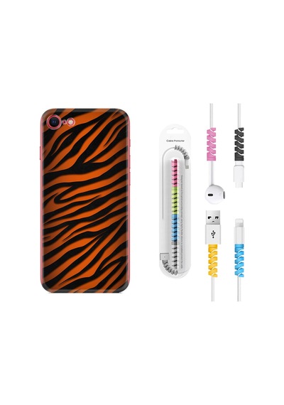 Apple Uyumlu iPhone 6/6S Kılıf Kablo Koruyuculu Leopar Yeni 1676