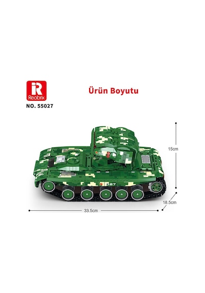 Reobrix 55027 Füze Tank Kumandalı&motorlu Yaratıcı Yapı Blok Seti Building Blocks Missile Tanks - 1449 Parça