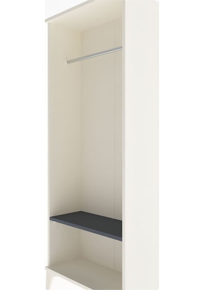 Arges Dolap Tek Raflı Kapaklı Tek Askılı 60x30x163 Aytaşı-ant... Aytaşı