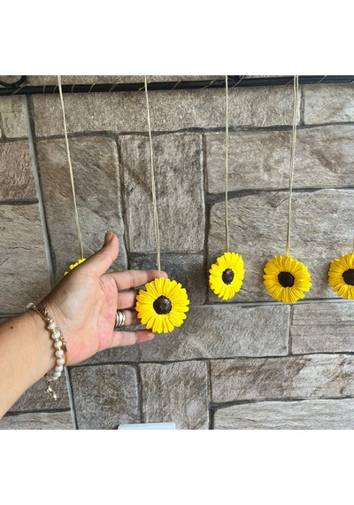 5 Li Günebakan Ayçiçeği Balkon Bahçe Duvar Dekoru Sarı