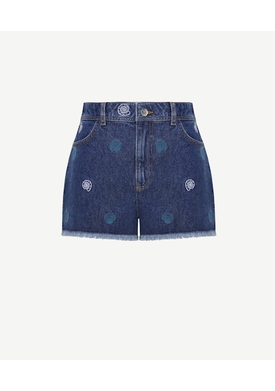 Yargıcı Nakış Detaylı Denim Şort 25ykbr8023x 515 Mavi