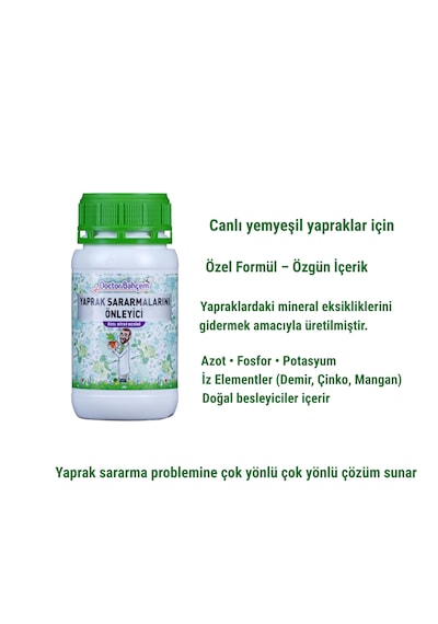 Doctor Bahçem Yaprak Sararmalarını Önleyici Özel Bitki Besini Sağlıklı Yaprak Gelişimi İçin 500 Ml