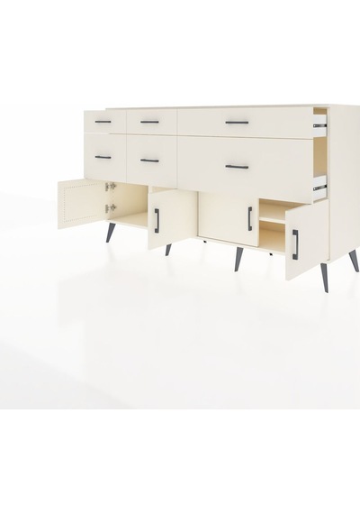 Kronos Konsol Tek Raflı 6 Çekmeceli 4 Kapaklı 176x59x99 Aytaşı-ay Aytaşı-aytaşı