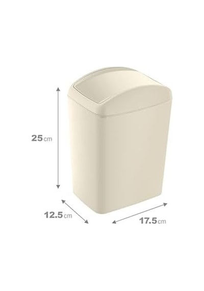 Soft Çöp Kutusu Döner Kapak 5 Lt Latte 10l Siyah