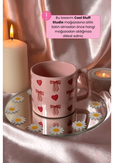 Coquette Pembe Kupa Beyaz