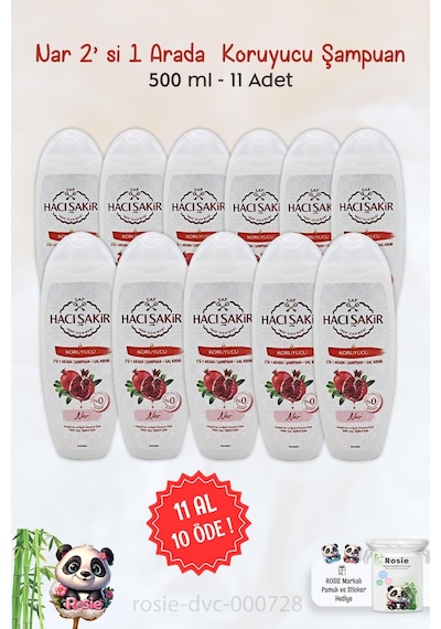 11 Al 10 Öde Hacı Şakir Nar 2si 1 Arada Şampuan Koruyucu 500 Ml Ve Rosıe