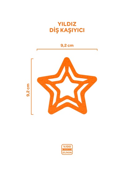 Silikon Diş Kaşıyıcı Yıldız Sunset Turuncu Sunset Turuncu