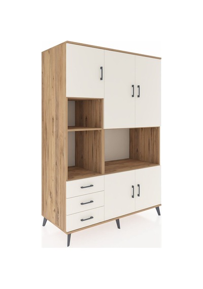 Kronos Dolap 9 Raflı 3 Çekmeceli 5 Kapaklı 132x59x195 Çam-ayt... Çam