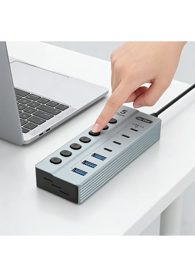 Go Des Gd-9212 7 İn 1 Çoklu Type-c Ve Usb Hub Çoğaltıcı Gri