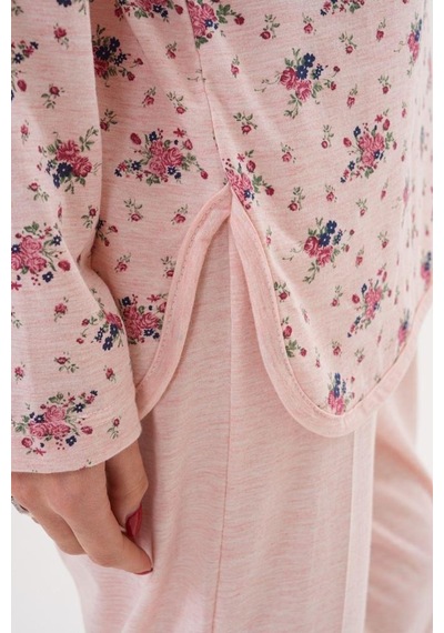 Mecit Pijama Mecit 6314 Pudra Kadın Büyük Beden Pijama Takımı Pudra