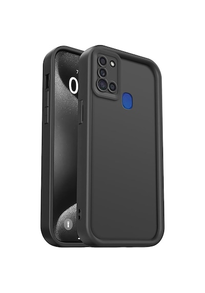 Fibaks Galaxy M30s/m21 Uyumlu Kılıf Kamera Korumalı Yumuşak Dokulu Darbe Emici Siyah Silikon Kapak