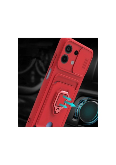 Uryport Xiaomi Redmi Note 13 4g Kılıf Zuma Kartvizitli Yüzüklü Silikon - Pembe