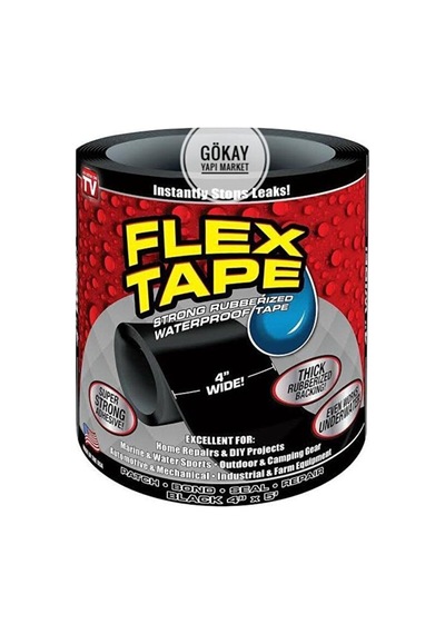 Flex Tape Su Sızdırmaz Bant Yama Bandı Suya Yalıtım Kauçuk Astarlı Delik Akıntı Sızıntı Tamir Seti
