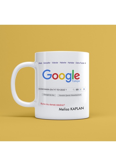 Kişiye Özel Google Dünyanın En İyi Teyzesi Tasarımlı Kupa Bardak