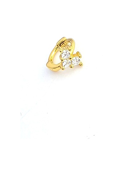 Baget Zirkon Taşlı 925ayar Gümüş Altın Tragus Kıkırdak Tek Halka Küpe Altın