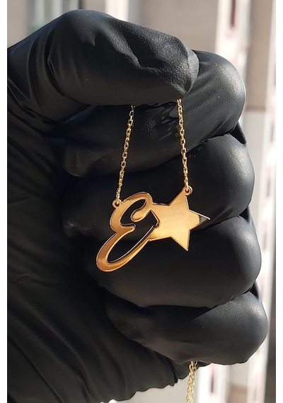 925 Ayar Gümüş Harf Kolye Gold